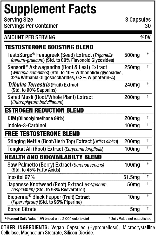 AllMax Nutrition مكمل TESTOFX Xtreme لزيادة هرمون التستوستيرون للرجال من ALLMAX Nutrition مع تريبولوس تيرستريس وأشواغاندا وتونكات علي يدعم قوة العضلات والطاقة والتحكم في الاستروجين 90 كبسولة 30 يومًا - Image 5