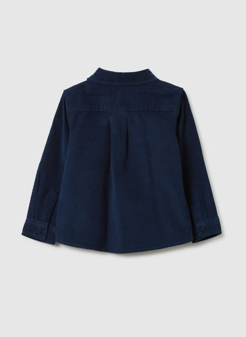 او في اس OVS Children'S Blue Pure Cotton Regular Fit Shirt