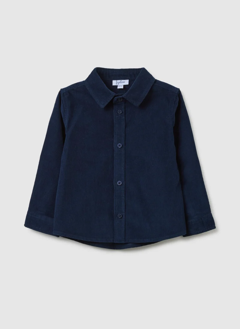 او في اس OVS Children'S Blue Pure Cotton Regular Fit Shirt