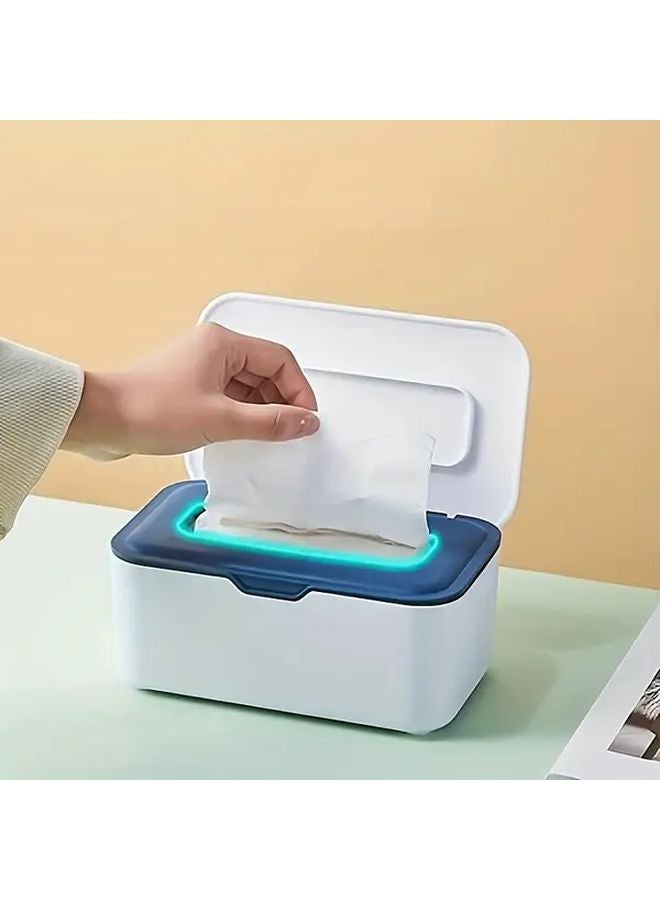 Large Capacity Blue Pull Out Tissue Box With Dustproof Seal For Dry Wet Wipes - Image 2