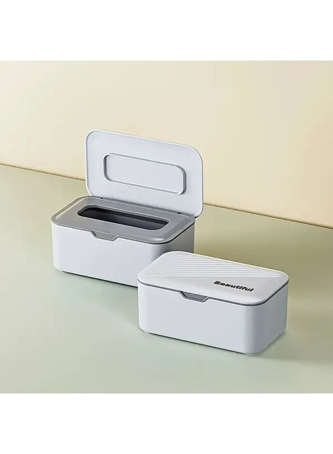 Large Capacity Blue Pull Out Tissue Box With Dustproof Seal For Dry Wet Wipes - Image 3