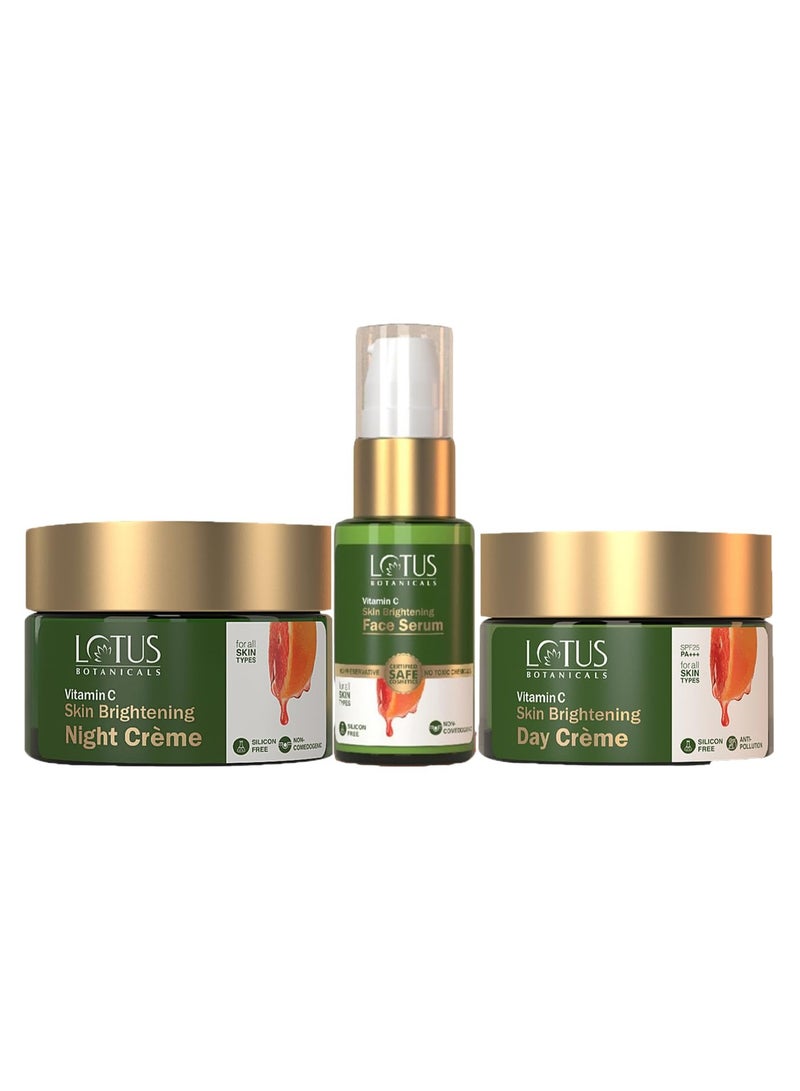 لوتس بوتنيكال مجموعة لوتس بوتانيكالز (Lotus Botanicals) بفيتامين "سي": كريم نهاري (50 جم) + كريم ليلي (50 جم) + سيروم للوجه (30 مل) - (مجموعة من 3 قطع) - Image 1