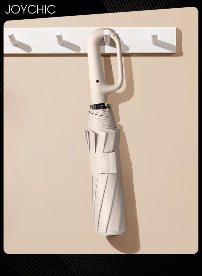 Joychic مظلة قابلة للطي مع مشبك حلقي أوتوماتيكي خفيفة الوزن 10 عوارض مظلة سفر محمولة للمطر في الهواء الطلق - Image 2