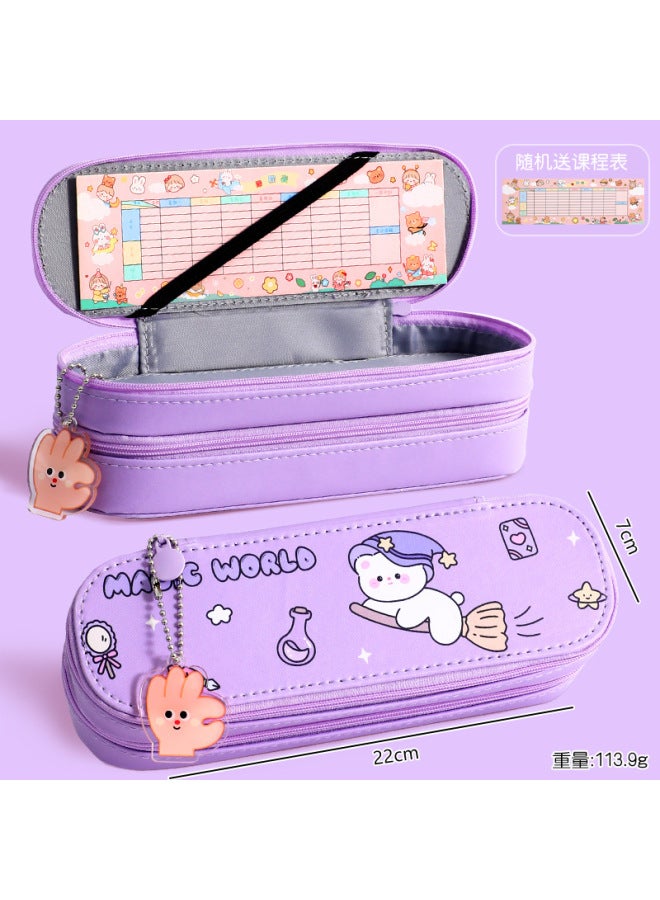 Opening Season Double-layer Pencil Case Large Capacity Simple Girl Heart Pencil Case Student Cute Stationery Pencil Case Prize Gift - Image 1