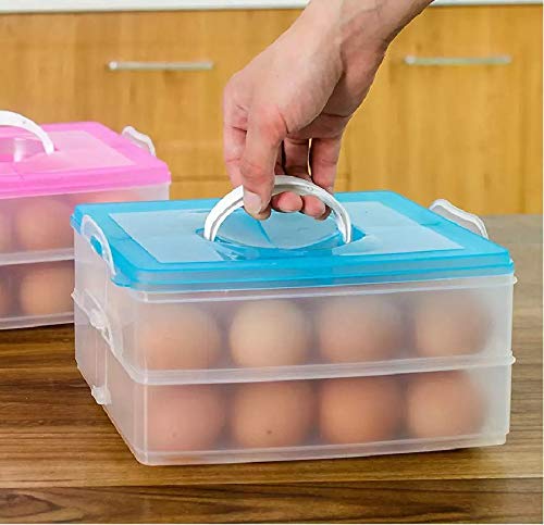Flipco 2Layer Food Storage Container with Egg Holder Trays Medium Clear - Image 3