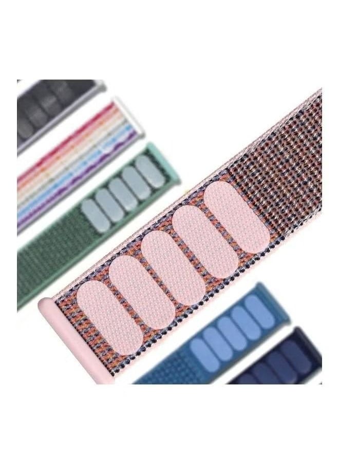 HuHa Soft Nylon Braided Elastic Strap Replacement Wrist Strap Watchbands for Watch Series 7/6/SE/5/4/3/2/1 38/40/41mm Pink  - Image 5