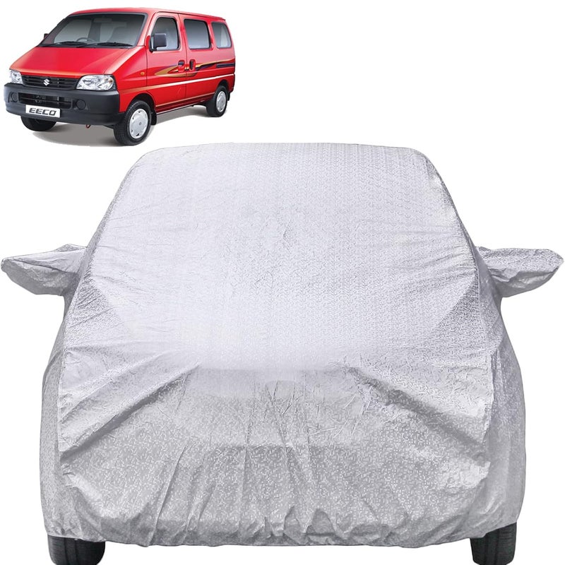 Autofact Waterproof Car Body Cover Compatible with Maruti Eeco (2014 to 2021) with Mirror Pockets (Shinning Silver) - Image 1