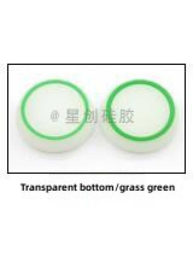 PS5 Luminous Rocker Cap PS4 XBO Xone Two-color Silicone Collar Mushroom Head Gamepad Key Cap-Product Color:Transparent Bottom/grass Green Circle - Image 1