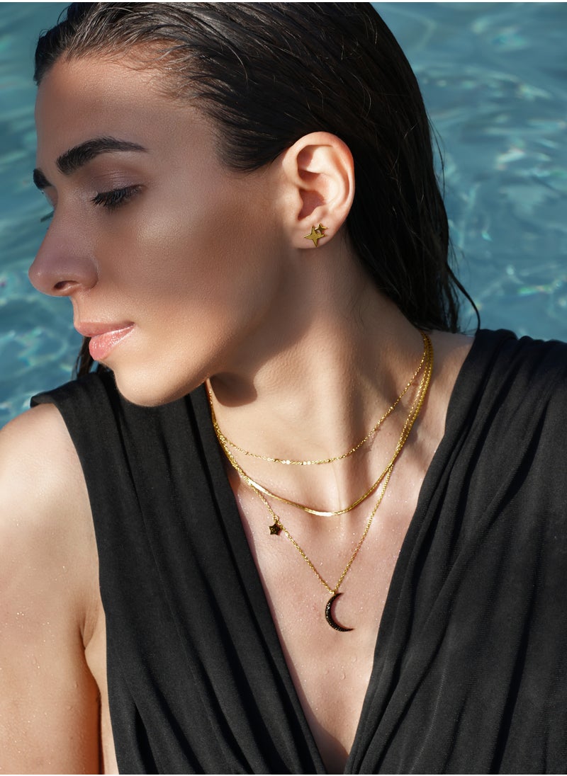 Clé de Lune - Double layer Gold Plated Necklace - Image 1