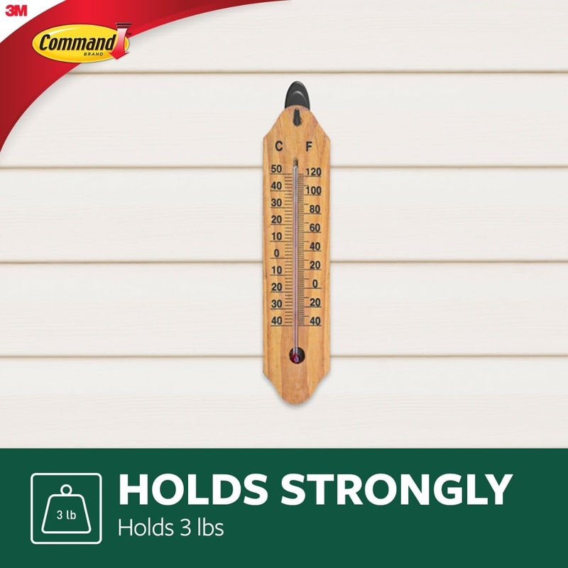 Command Outdoor Terrace Hooks, 2 Hooks and 4 Strips, Damage-Free Hanging Wall Hook for Hanging Christmas Decorations with Weather Resistant Strips, Holds up to 3 lb - Image 3