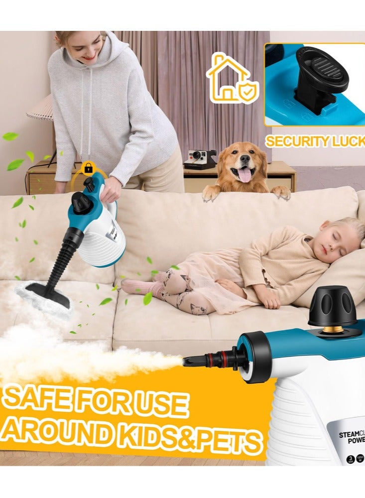 Joshberg Handheld Steam Cleaner, Steamer for Cleaning, Multipurpose Portable Steam Cleaners for Home Use with Safety Lock and 9 Accessory Kit to Remove Grime, Grease, and More, Save Time and Effort - Image 5