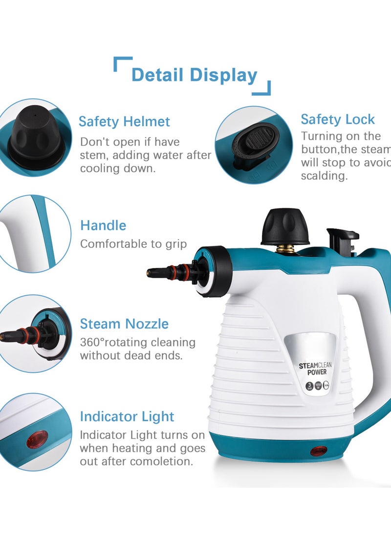 Handheld Steam Cleaner, Steamer for Cleaning, Multipurpose Portable Steam Cleaners for Home Use with Safety Lock and 9 Accessory Kit to Remove Grime, Grease, and More, Save Time and Effort - pzsku/ZA525F7D956DA857E6C75Z/45/_/1740825383/bb23f555-ecb6-49ad-9774-215152aef59a