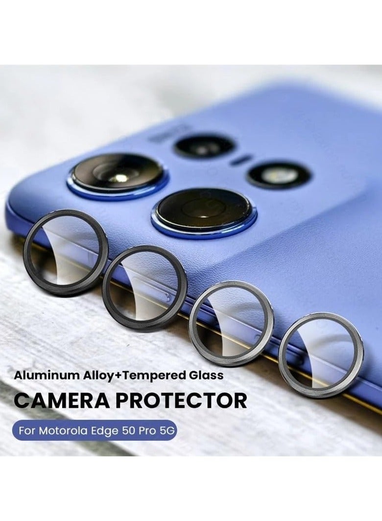 General Motorola Edge 50 Pro camera lens protector,9H Tempered Glass Camera Cover Protector Metal Individual Ring for Moto Edge 50 Pro  - Image 2