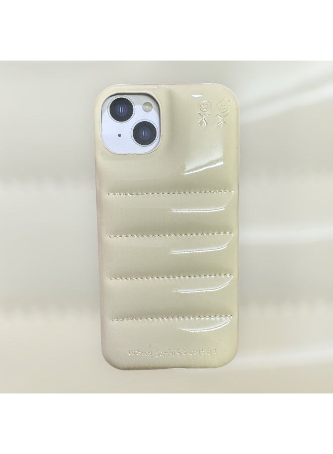 Cover Phone Case for iPhone 11, Laser Glossy Down Jacket Touch Trendy Puffer Case for iPhone 11, Shockproof Scratch Resistant Slim Case for Men Women (Cheese Creeme) - Image 1