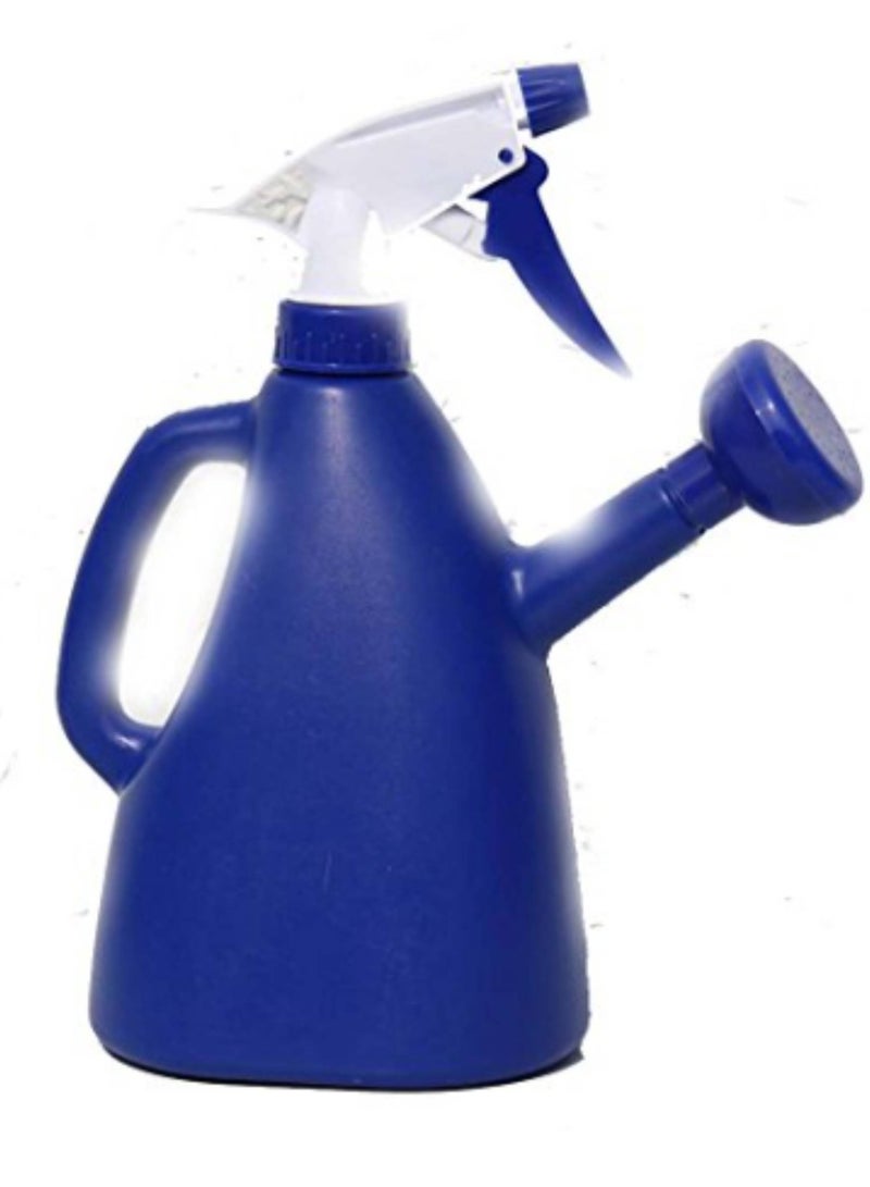 Generic Watering Can with Sprinkler Head 2 In 1 Plastic Watering Can Indoor Outdoor Garden Plants Pressure Spray Home Water Kettle Adjustable Sprayer 1l/33.8oz Garden watering Can (BLUE) 