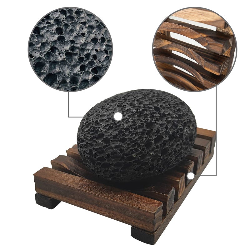 DICOBEE Pumice Stone for Foot, Natural Earth Lava Shower Pumice Stone Black, Exfoliating Rock for Feet, Pedicure Rocks, Stone for Skin Scrubber, Pedicure Exfoliator Tools Scrubber Health Foot Care - Image 3