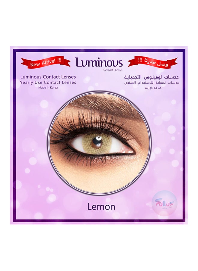 Luminous Unisex Pack Of 2 Lemon Yearly Disposable Contact Lenses - Image 2