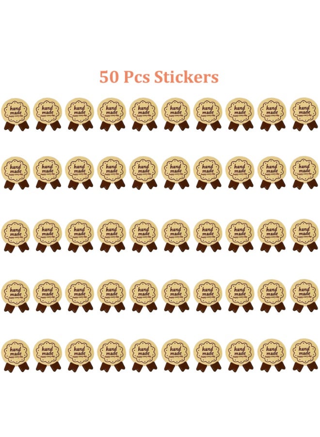 50 Pcs Kraft Paper Bread Bags, Brown Paper Lunch Bag, with Window, for Baked Food Packaging Storage Bakery Bags Sweet Bags, Label Seal Sticker Included, 32 X 21 X 10CM - Image 5