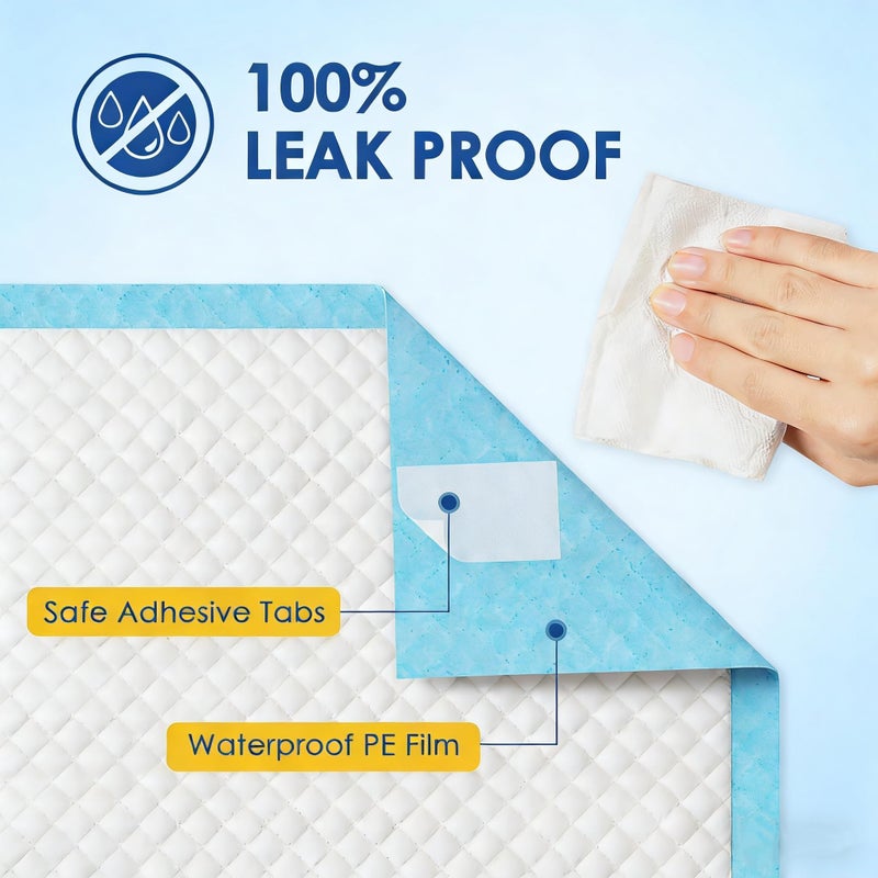 JollyMate 28"x34" Dog Pee Pads Extra Large, 50 Pack X-Large Super Absorbent Pet Pee Pads with Adhesive Tabs, 6 Layers Thick Leak-Proof Potty Pads for Dogs and Puppies - Image 5