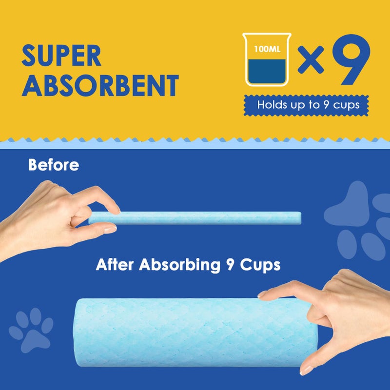 JollyMate 28"x34" Dog Pee Pads Extra Large, 50 Pack X-Large Super Absorbent Pet Pee Pads with Adhesive Tabs, 6 Layers Thick Leak-Proof Potty Pads for Dogs and Puppies - Image 3
