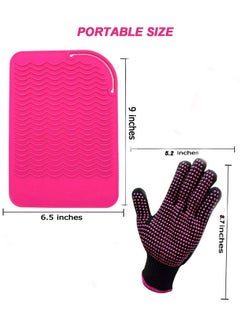 Heat Resistant Glove With Heat Resistant Mat For Curling Iron Hair Straightener Flat Irons Silicone Bump Glove 9” X 6.5” Food Grade Silicone Mat Pink - pzsku/ZA526341B6420495C9C2BZ/45/_/1719064968/8fc97309-e873-4564-a312-9977cbdd6ec5