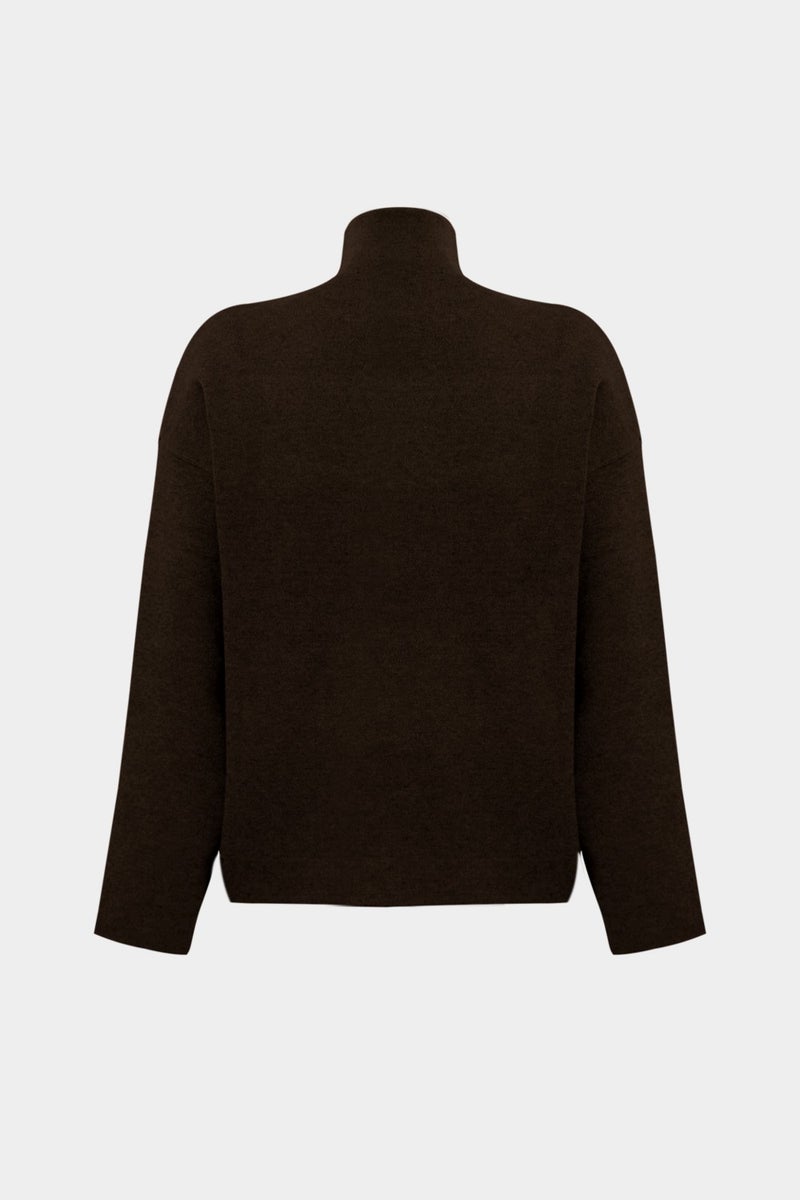 Açelya Okcu Premium Oversize Stand Collar Cotton Women's Knitwear Sweater  - Image 2