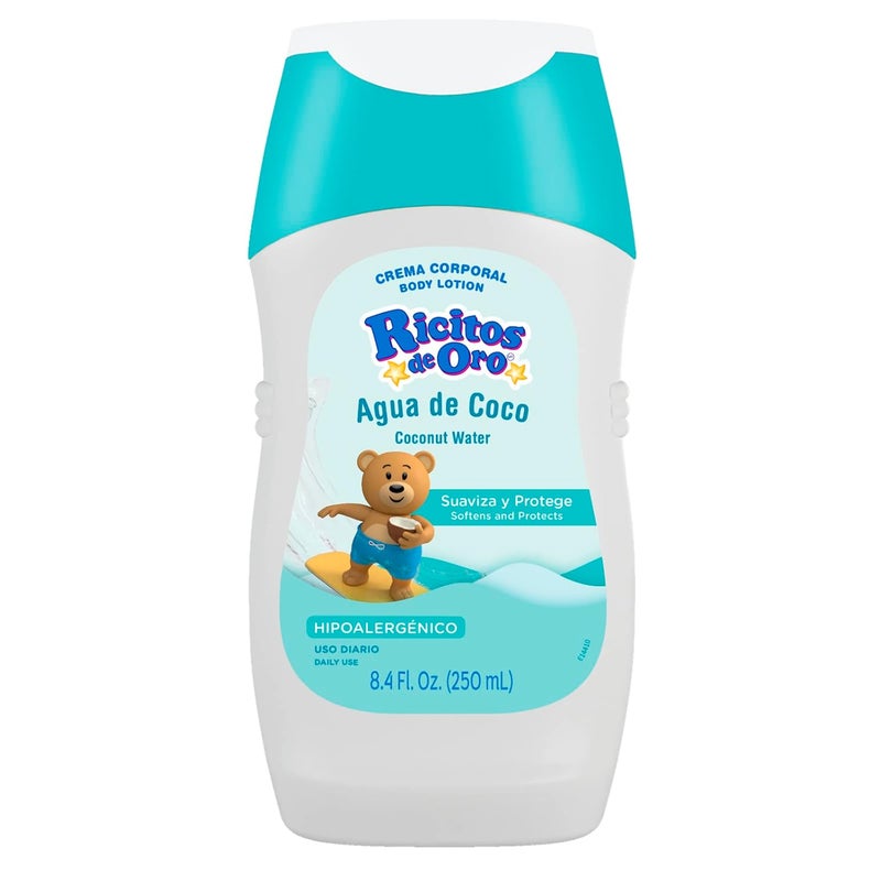 Ricitos de Oro  Grisi  Coconut Water Body Cream  Protects Your Babys Skin  Softens and Moisturizes  Hypoallergenic for Daily Use  250ml - Image 1