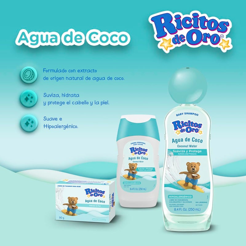 Ricitos de Oro  Grisi  Coconut Water Body Cream  Protects Your Babys Skin  Softens and Moisturizes  Hypoallergenic for Daily Use  250ml - Image 3
