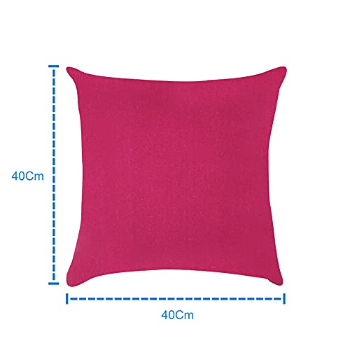 AIRWILL Cotton Plain Pink Themed Cushion Covers for Cushions & Pillows (Pink, Pack of 5) - Image 2