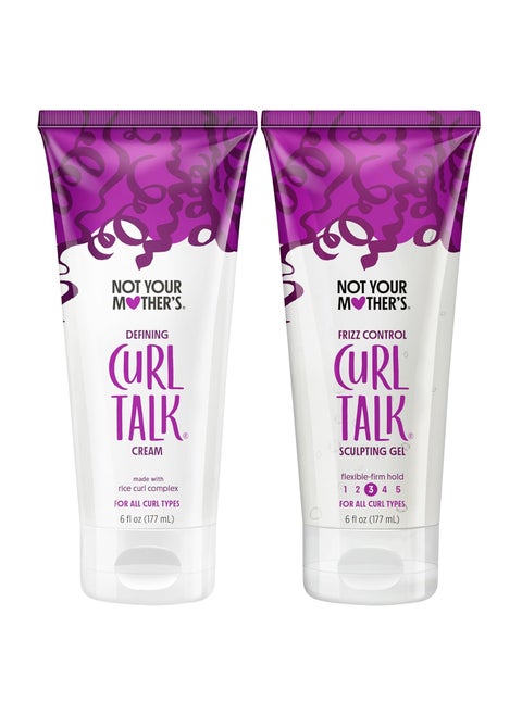 Not Your Mother's Curl Talk Frizz Control Sculpting Gel & Defining Cream (2-Pack) - 6 fl oz - Formulated with Rice Curl Complex - All Curly Hair Types