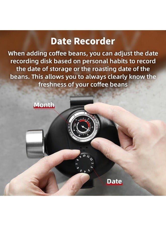 ام اتش دابيلو - ثري بومبار حافظة قهوة بسعة 600 مل، حاوية محكمة الإغلاق لحبوب القهوة مع جهاز مراقبة الرطوبة، تخزين حبوب القهوة مع متتبع للتاريخ ومغرفة مغناطيسية بسعة 30 مل، مزودة بصمام تفريغ أحادي الاتجاه. - Image 3