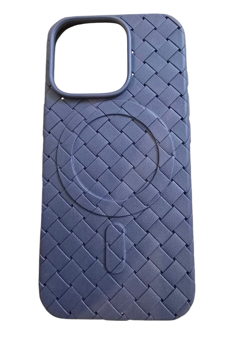 جراب لهاتف 16برو ، مصنوع من نسيج كامل، ملمس الجلد، أداة مبتكرة تجمع بين الحماية القصوى والتصميم الأنيق، باستخدام مواد عالية الجودة وتقنيات متقدمة، اللون: (أزرق) - Image 2