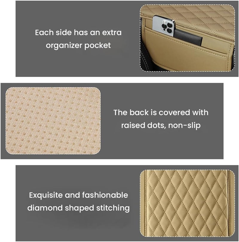 Hannea Upgraded Car Armrest Durable & Comfortable, Armrest Cushion Pad for Car Microfiber Leather Car Armrest Cushion with Storage Pouches, Car Arm Rest Universal Fit for SUVs & Cars, 20x30.8CM - Image 3