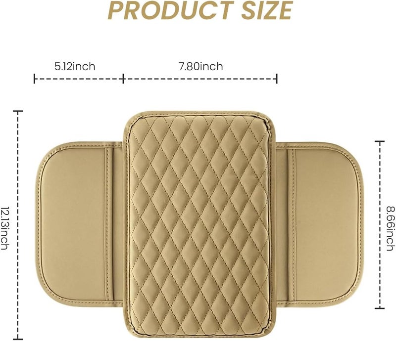 Hannea Upgraded Car Armrest Durable & Comfortable, Armrest Cushion Pad for Car Microfiber Leather Car Armrest Cushion with Storage Pouches, Car Arm Rest Universal Fit for SUVs & Cars, 20x30.8CM - Image 2