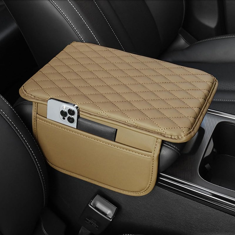 Hannea Upgraded Car Armrest Durable & Comfortable, Armrest Cushion Pad for Car Microfiber Leather Car Armrest Cushion with Storage Pouches, Car Arm Rest Universal Fit for SUVs & Cars, 20x30.8CM - Image 1
