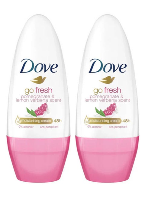 Pack Of 2 Dove Go Fresh Pomegranate Roll On Anti Perspirant Deodorant 40ml