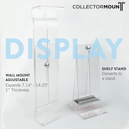 CollectorMount Album Mount 1 Pack Wall Mount Album Frame Brackets or Shelf Stand, Adjustable, Clear to display Vinyl Records - Image 2