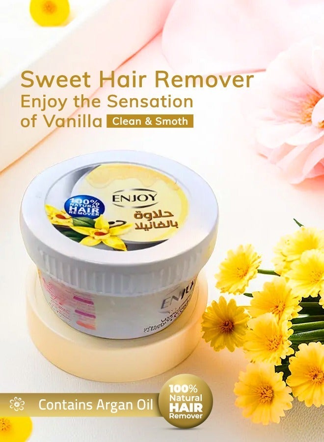 ENJOY Hair Remover Paste with Vanilla – 400g | 100% Natural Sugar Wax | Gentle & Nourishing Hair Removal | Smooth & Silky Skin | Long-Lasting Results | Enriched with Natural Vanilla Extract - Image 5