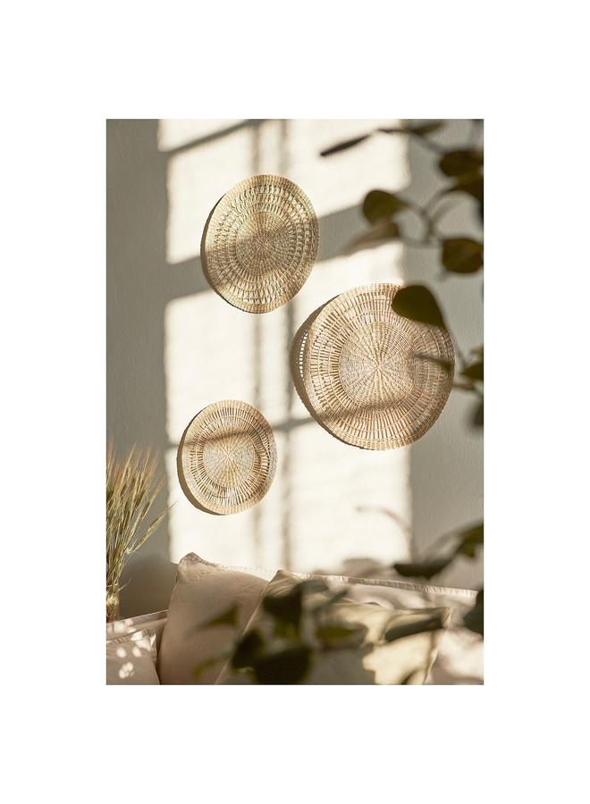 زبون ديكورات حائط، مجموعة من 3 قطع، مصنوعة يدويًا من نبات القصب - Image 4
