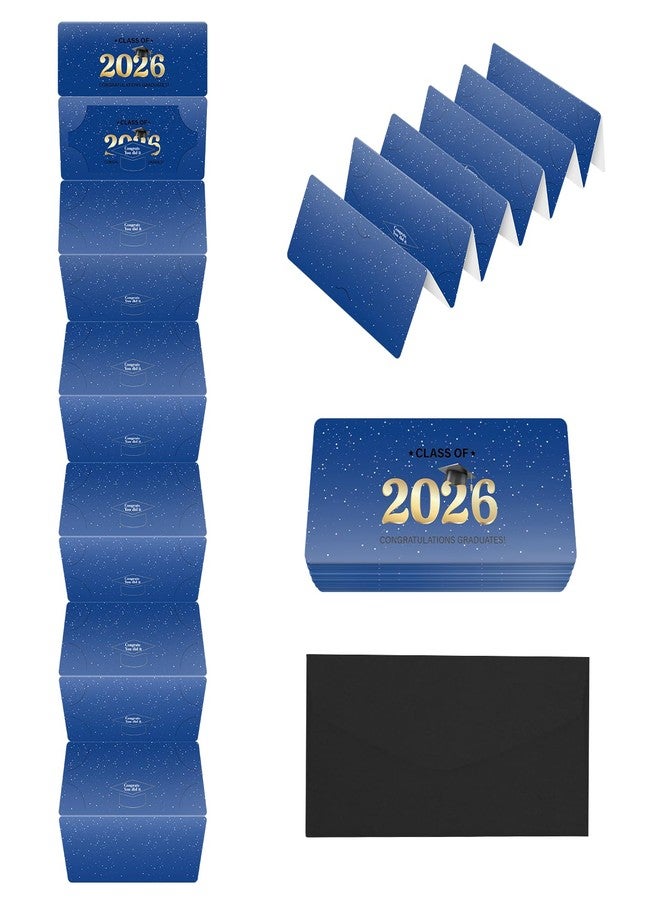 Linelglobal 2026 Graduation Money Holder for Cash Gift Envelope with Wish Card for Men High School College Congrat Grad - Blue and Gold Design - Image 1