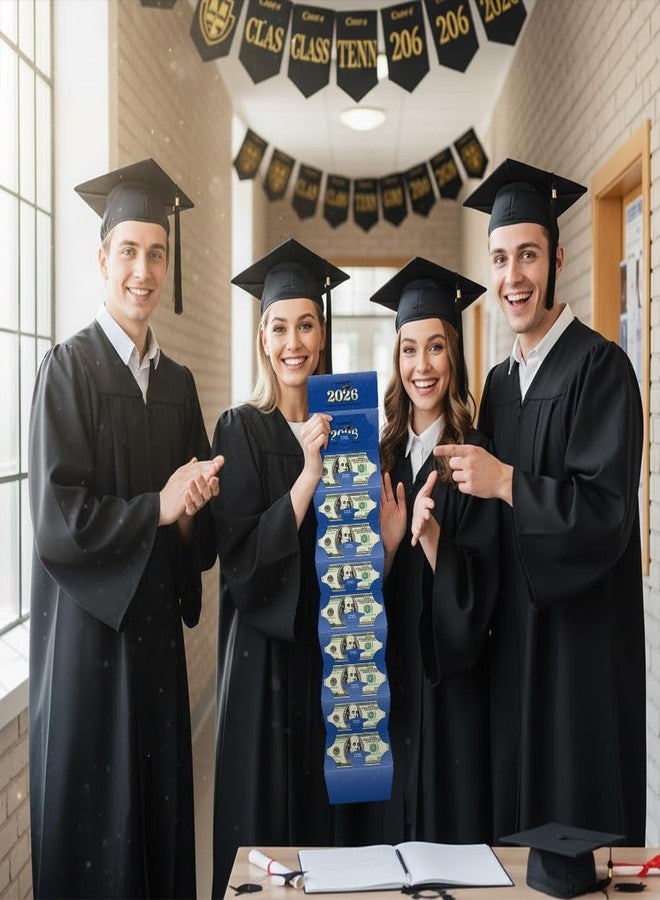 Linelglobal 2026 Graduation Money Holder for Cash Gift Envelope with Wish Card for Men High School College Congrat Grad - Blue and Gold Design - Image 4
