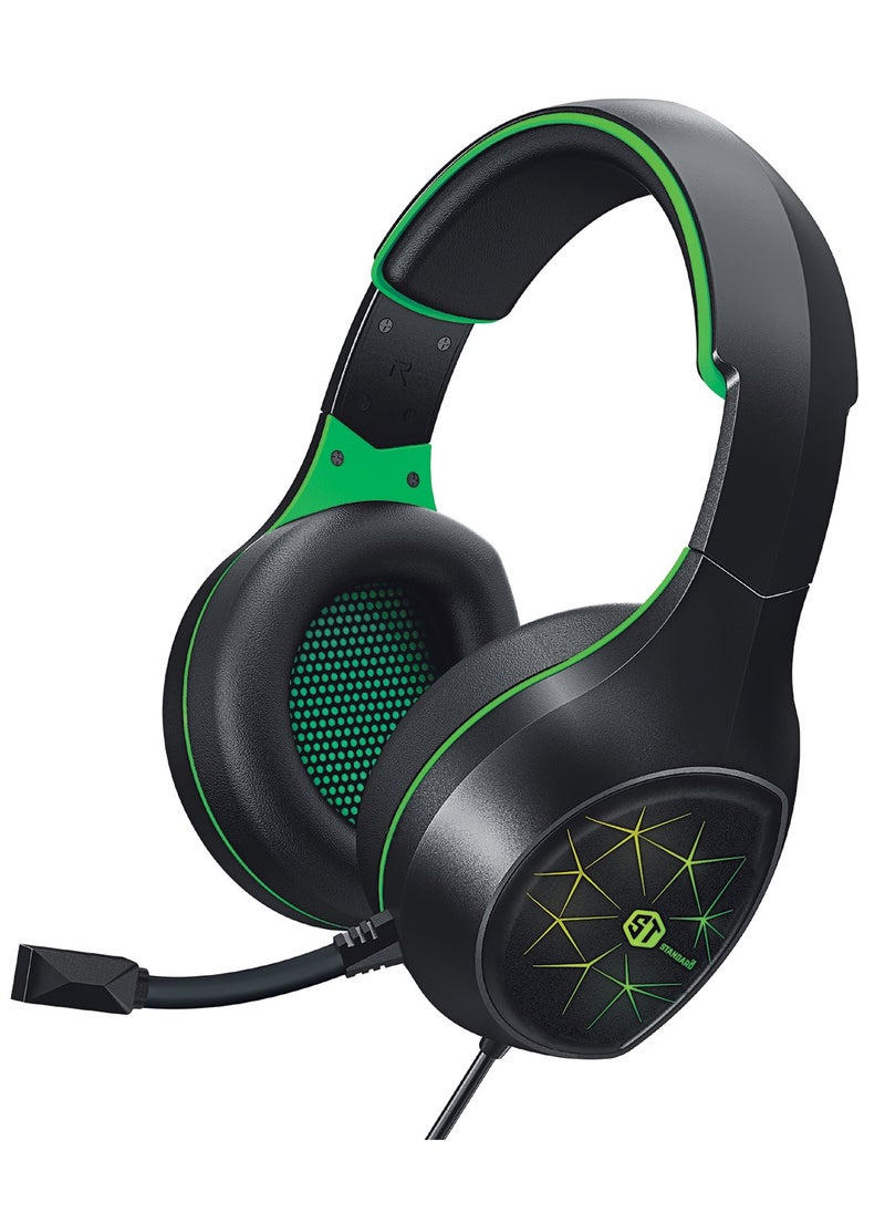 Standard GM-3502LG Standard Gaming Headphones (3.5mm) Surround Sound - Flexible Unbreakable Volume Control Microphone Surround Sound 2-Jack to 1-Jack (gift)- Adapter for ps4 - mobile -Use  RGB lights  - Image 4