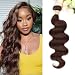 ALLRUN 14 Inch Brown Human Hair Bundle Body Wave 1 Pc - 100% Unprocessed Brazilian Virgin Hair Extensions Chocolate Brown Bundles Human Hair 4# Color (12A) - Image 2