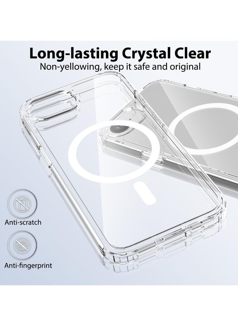 Magnetic Case Cover for iPhone 16e, Compatible with MagSafe,Anti-Yellowing Crystal Clear Shockproof Protection Back Cover, Ultra Slim Strong Magnet Phone Shell Case for iPhone 16e  - Image 2