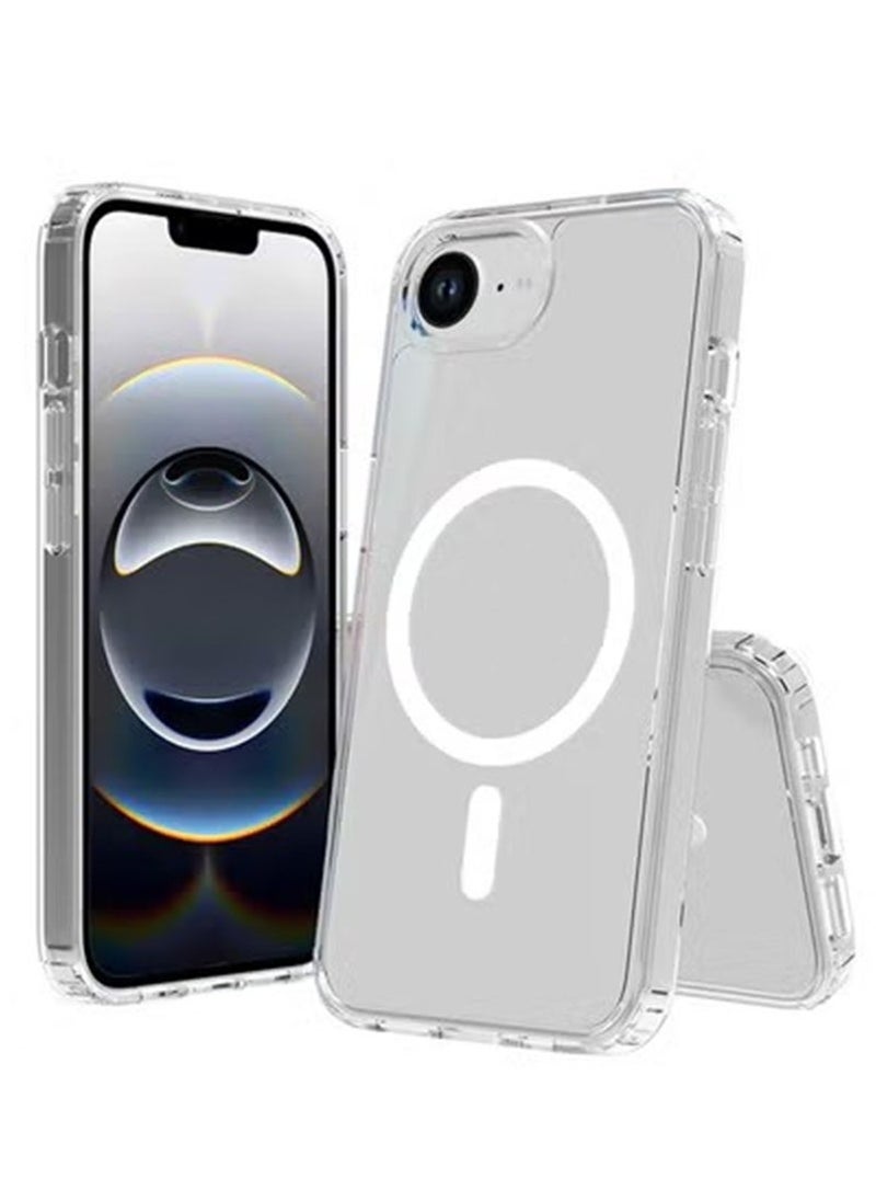 Magnetic Case Cover for iPhone 16e, Compatible with MagSafe,Anti-Yellowing Crystal Clear Shockproof Protection Back Cover, Ultra Slim Strong Magnet Phone Shell Case for iPhone 16e  - Image 1