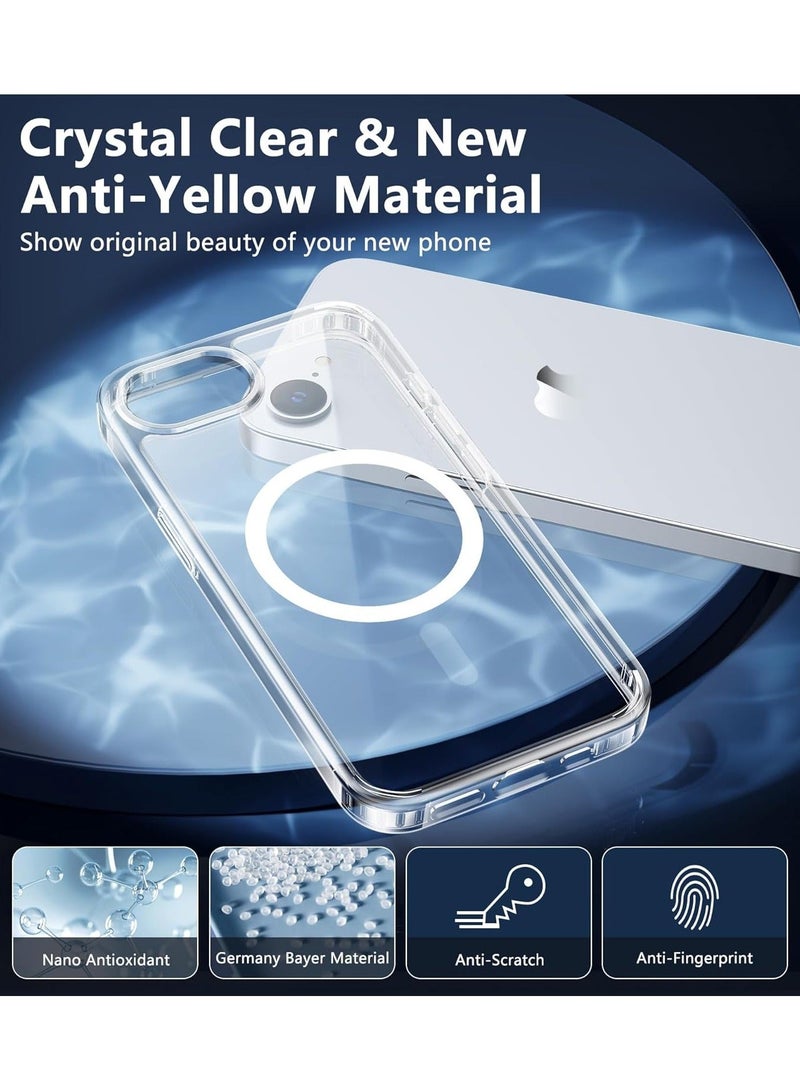 Magnetic Case Cover for iPhone 16e/17e, Compatible with MagSafe,Anti-Yellowing Crystal Clear Shockproof Protection Back Cover, Ultra Slim Strong Magnet Phone Shell Case for iPhone 16e/17e - Image 5