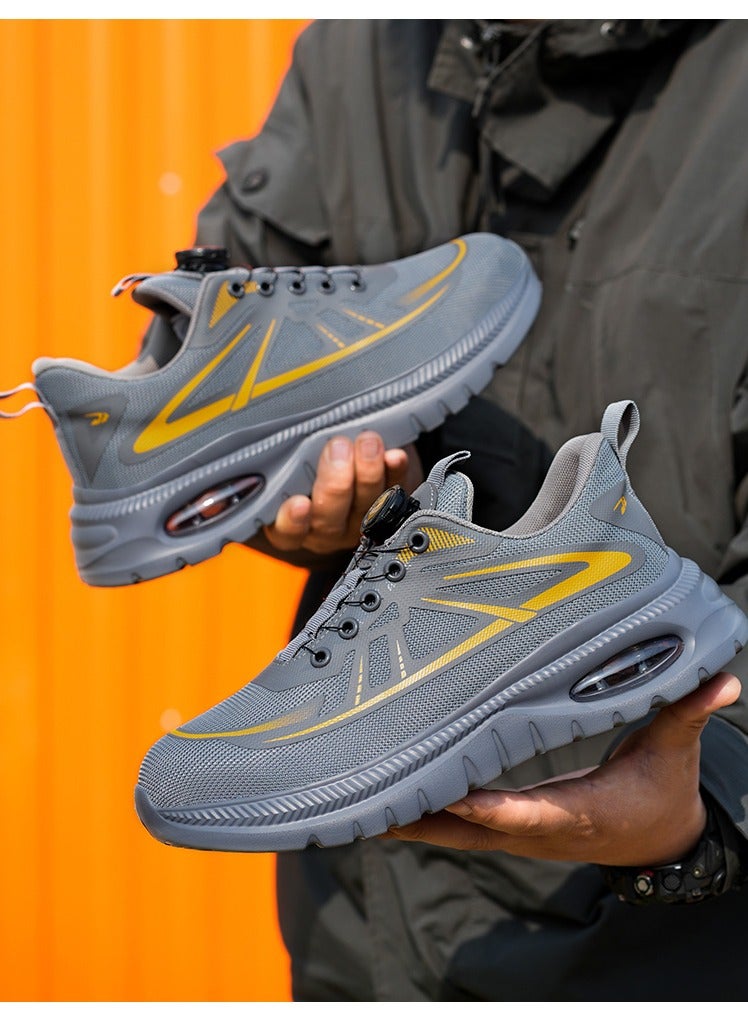 Men's and women's steel-toed safety shoes, hooded industrial safety sneakers, men's work shoes, breathable and comfortable non-slip industrial boots - Image 2