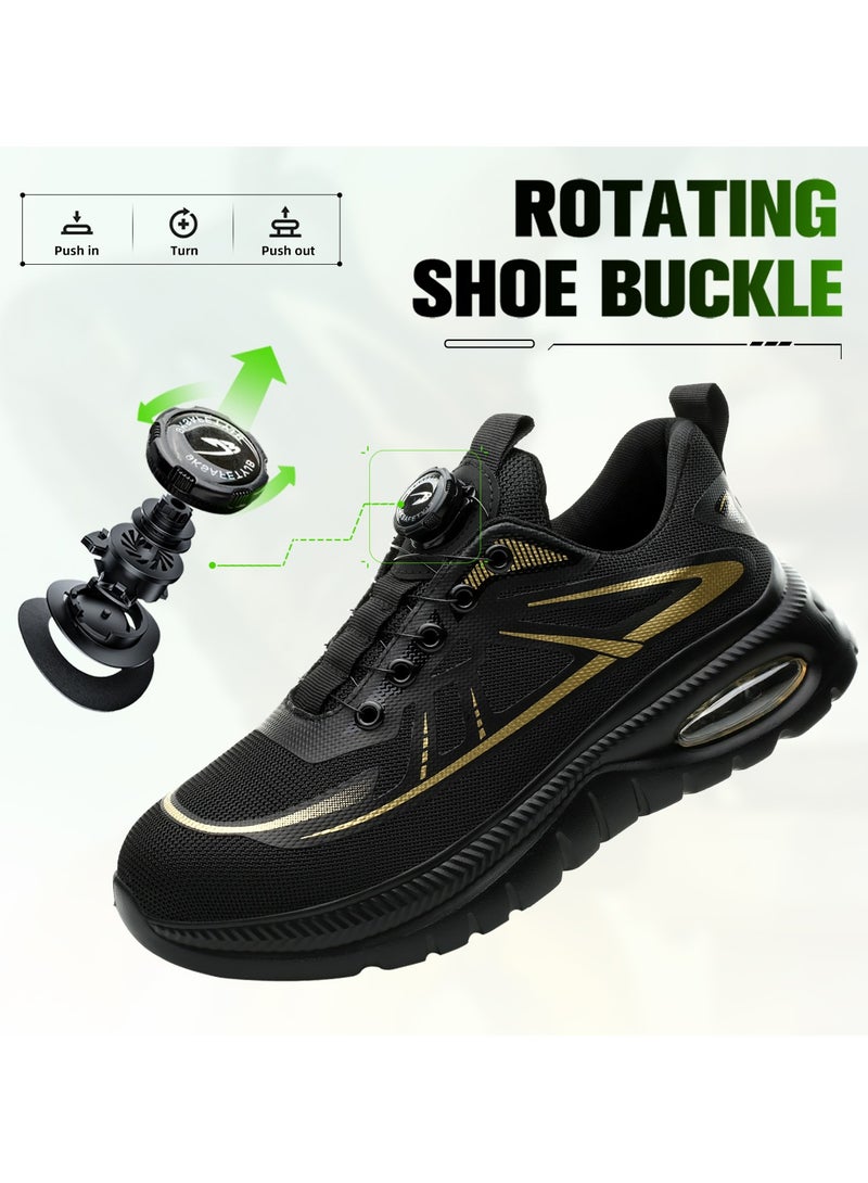 Men's and women's steel-toed safety shoes, hooded industrial safety sneakers, men's work shoes, breathable and comfortable non-slip industrial boots - Image 4