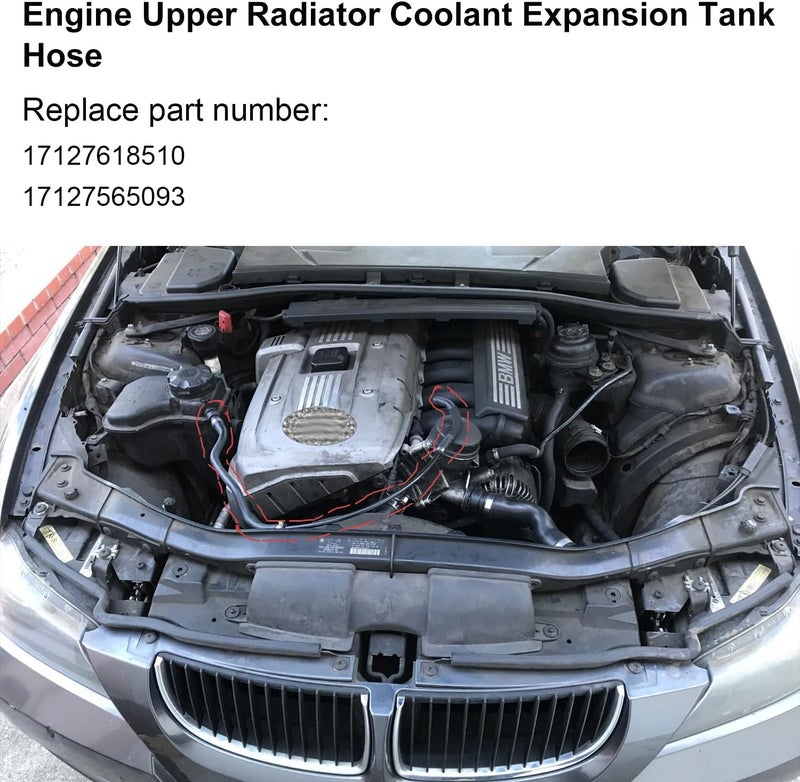 koxuyim Expansion Tank to Upper Radiator Coolant Hose for BMW 17127618510 - Image 5