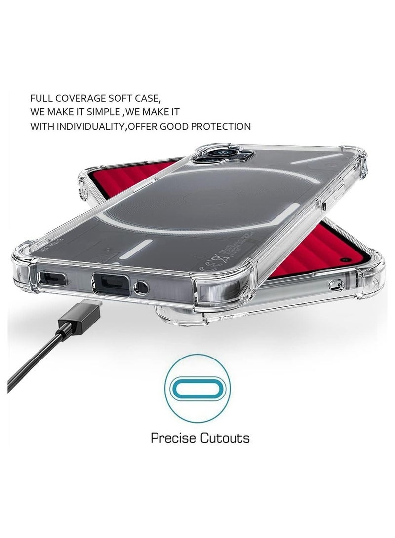 ELTRAZONE Nothing Phone 1 Case Clear Transparent with 2pcs Screen Protector Reinforced Corners TPU Shock-Absorption Flexible Cell Phone Cover for Nothing Phone 1(Clear) - Image 4